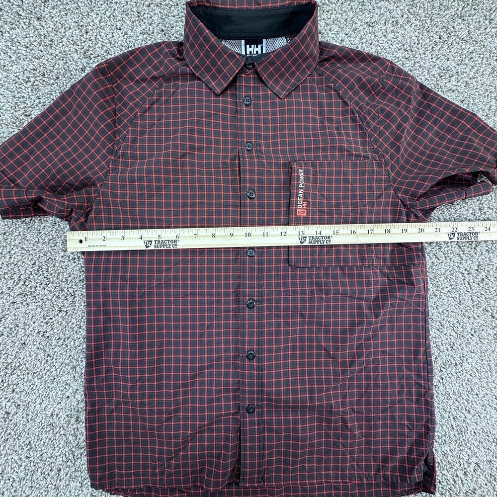 Helly Hansen Shirt Mens Size Small Red Vented Ocean Power Sailing Short Sleeve - Picture 6 of 7